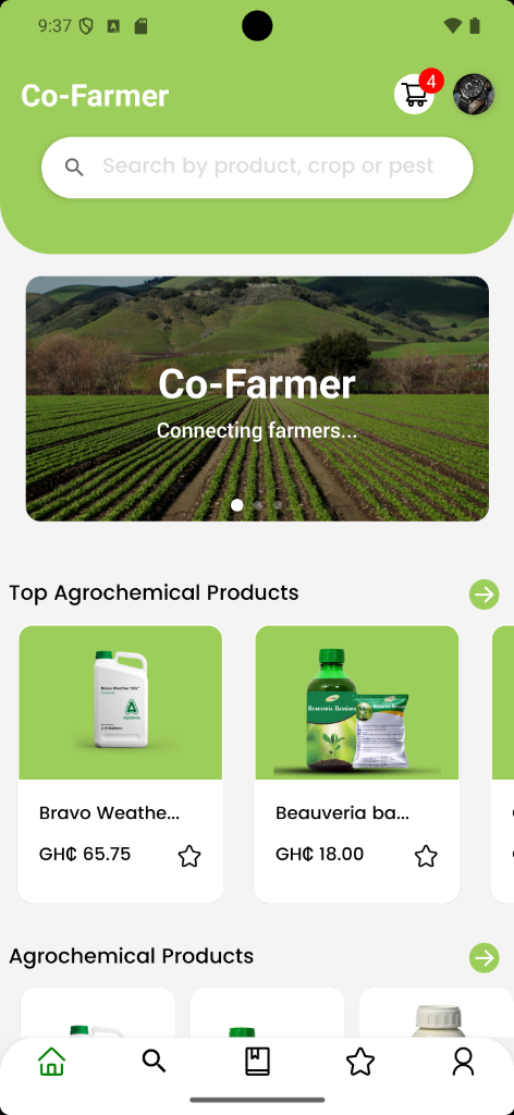 Co-Farmer home screen